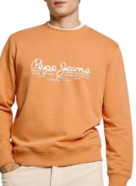 Sweatshirt Pepe Jeans Dumas Crew orange pour homme