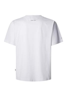 T-shirt Pepe Jeans Patch blanc pour homme