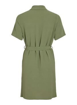 Robe chemise courte verte Vila Vijosa pour femme
