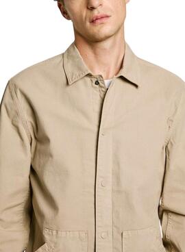 Chemise surchemise Pepe jeans Suky beige pour homme