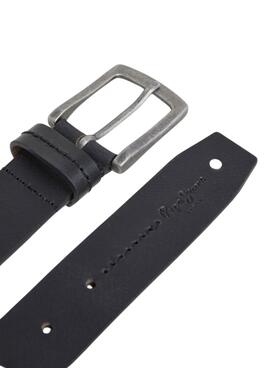 Ceinture Pepe jeans Aidan en cuir noir pour homme