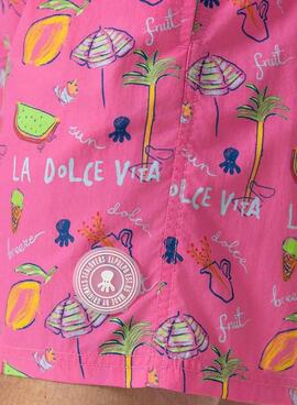 Maillot de bain El Pulpoo imprimé La Dolce Vita rose pour homme