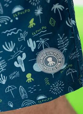 Maillot de bain El Pulpo imprimé floral bleu pour homme