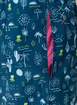 Maillot de bain El Pulpo imprimé floral bleu pour homme