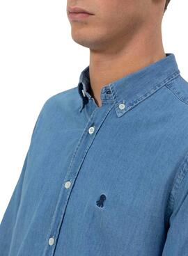 Chemise El Pulpo en denim bleu pour homme