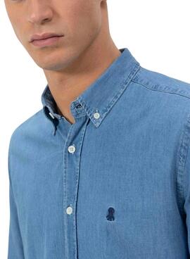 Chemise El Pulpo en denim bleu pour homme