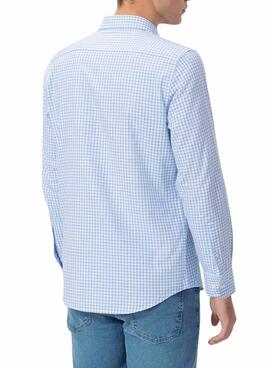 Chemise El Pulpo  Oxford à carreaux vichy bleus pour homme