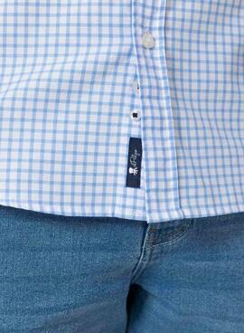 Chemise El Pulpo  Oxford à carreaux vichy bleus pour homme