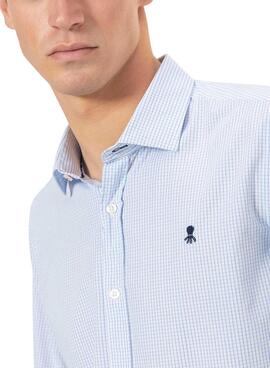 Chemise El Pulpo à carreaux vichy bleu pour homme
