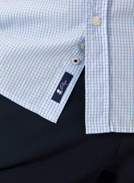 Chemise El Pulpo à carreaux vichy bleu pour homme