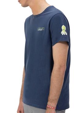 T-shirt El Pulpo triple logo marin dessiné pour homme