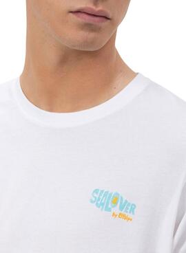 T-shirt El Pulpo  imprimé Surfing Waves blanc pour homme