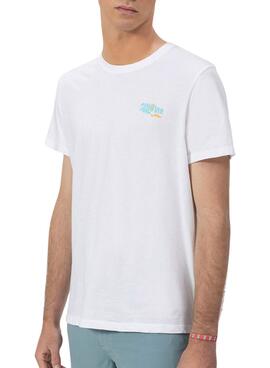 T-shirt El Pulpo  imprimé Surfing Waves blanc pour homme