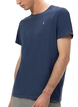 T-shirt El Pulpo basique brodé en marine contrasté pour homme
