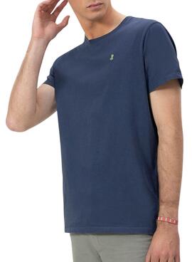 T-shirt El Pulpo basique brodé en marine contrasté pour homme