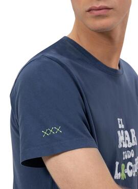 T-shirt  El Pulpo El Mar Guérit Tout marine pour homme