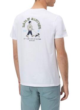 T-shirt El Pulpo Imprimé Daily Routine blanc pour homme