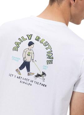 T-shirt El Pulpo Imprimé Daily Routine blanc pour homme