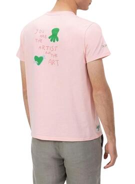 T-shirt El Pulpo  Imprimé The Artist rose pour homme