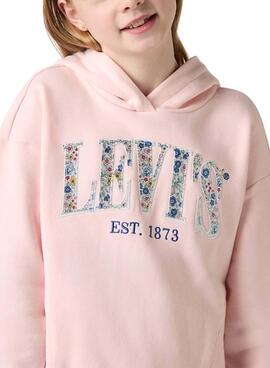Sweat à capuche rose Levi's Seasonal pour fille