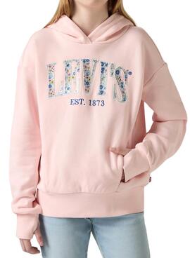 Sweat à capuche rose Levi's Seasonal pour fille