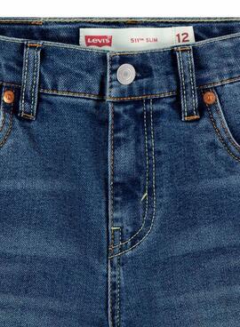 Short en jean Levi's 511 slim azul para niño.