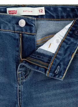 Short en jean Levi's 511 slim azul para niño.