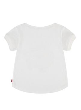T-shirt Levis Double Cuff blanc pour fille