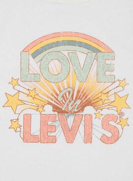 T-shirt Levis Double Cuff blanc pour fille