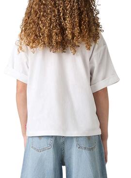 T-shirt Levis Roll Cuff blanc pour fille