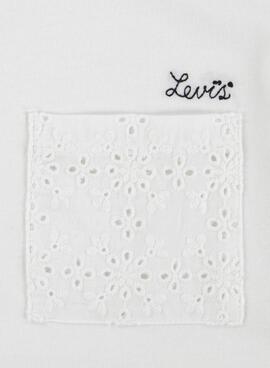 T-shirt Levis Roll Cuff blanc pour fille