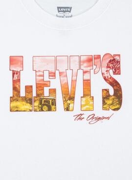 T-shirt Levis Off Road blanc pour enfant