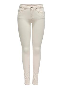 Pantalon en jean beige Only Blush pour femme