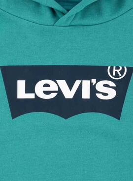 Sweat  Levi's à capuche Levi's Batwing vert pour enfant.