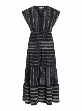 Robe Vila Visavila imprimée noire pour femme