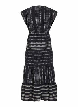 Robe Vila Visavila imprimée noire pour femme