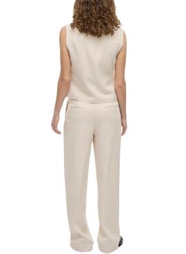 Pantalons Vila Viflea beige pour femme
