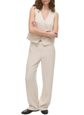 Pantalons Vila Viflea beige pour femme