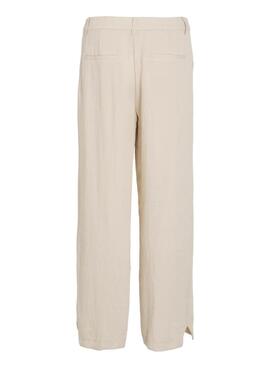 Pantalons Vila Viflea beige pour femme