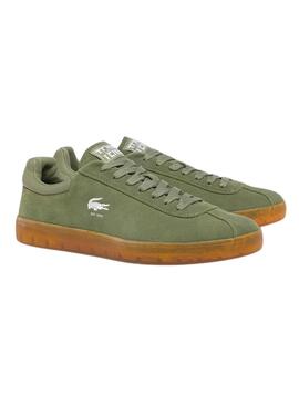 Chaussures Lacoste Baseshot en daim vert pour homme
