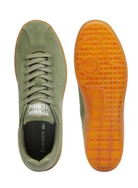 Chaussures Lacoste Baseshot en daim vert pour homme