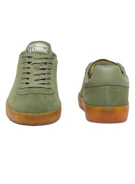 Chaussures Lacoste Baseshot en daim vert pour homme