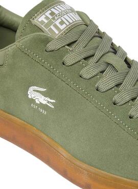 Chaussures Lacoste Baseshot en daim vert pour homme