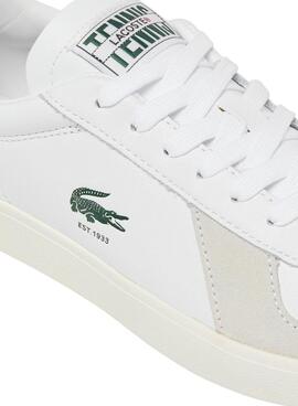 Chaussures Lacoste Baseshot Pro en cuir blanc pour homme