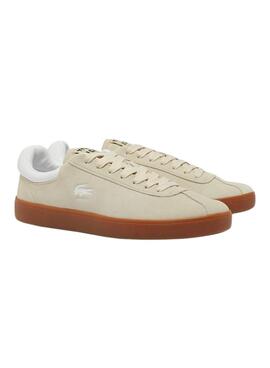 baskets Lacoste Baseshot en daim beige pour homme