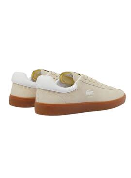 baskets Lacoste Baseshot en daim beige pour homme