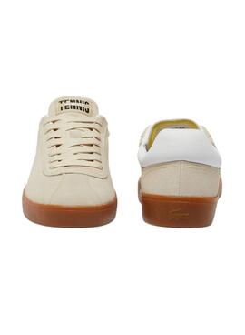 baskets Lacoste Baseshot en daim beige pour homme