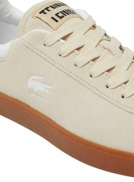 baskets Lacoste Baseshot en daim beige pour homme