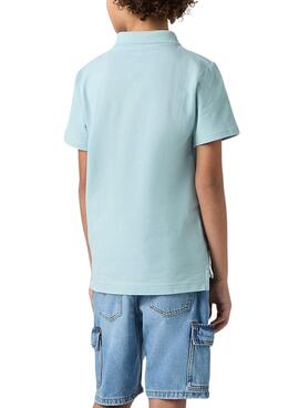 Polo Levis Back Neck Tape turquoise pour enfant