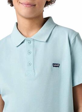 Polo Levis Back Neck Tape turquoise pour enfant